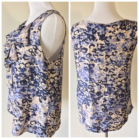 CAbi Silk Ruffle Animal Print Blouse - Picture 5 of 7