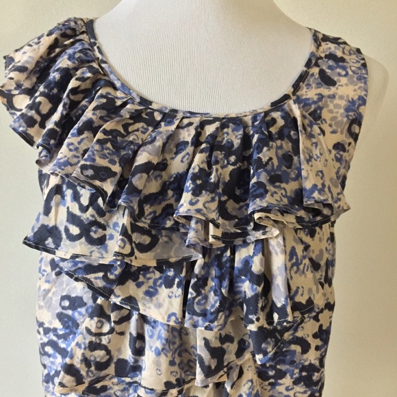 CAbi Silk Ruffle Animal Print Blouse - Picture 6 of 7