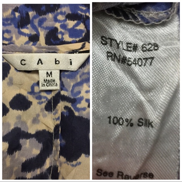 CAbi Silk Ruffle Animal Print Blouse - Picture 7 of 7