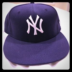 Purple New York baseball cap