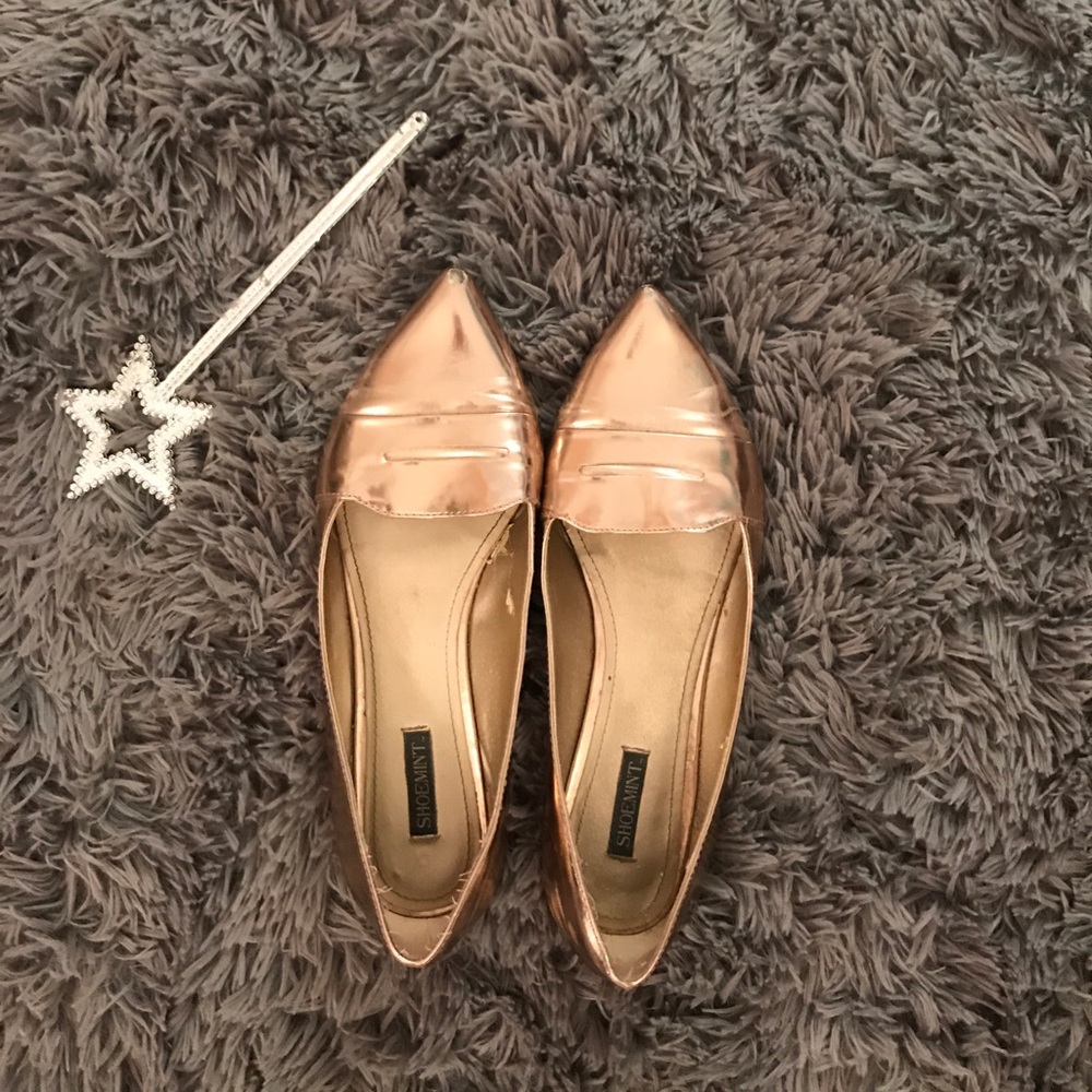 Rose gold flats