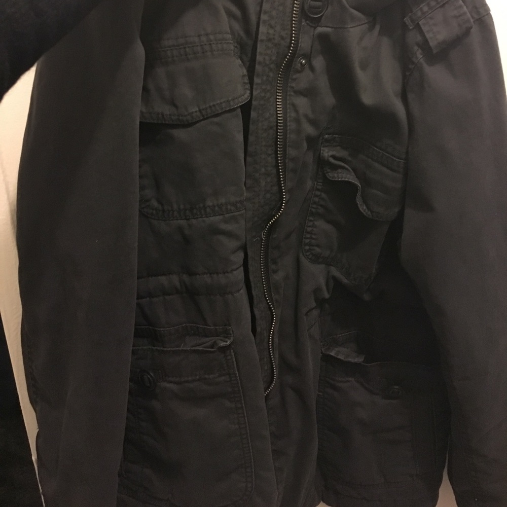 American eagle jacket dark blue with wool hood