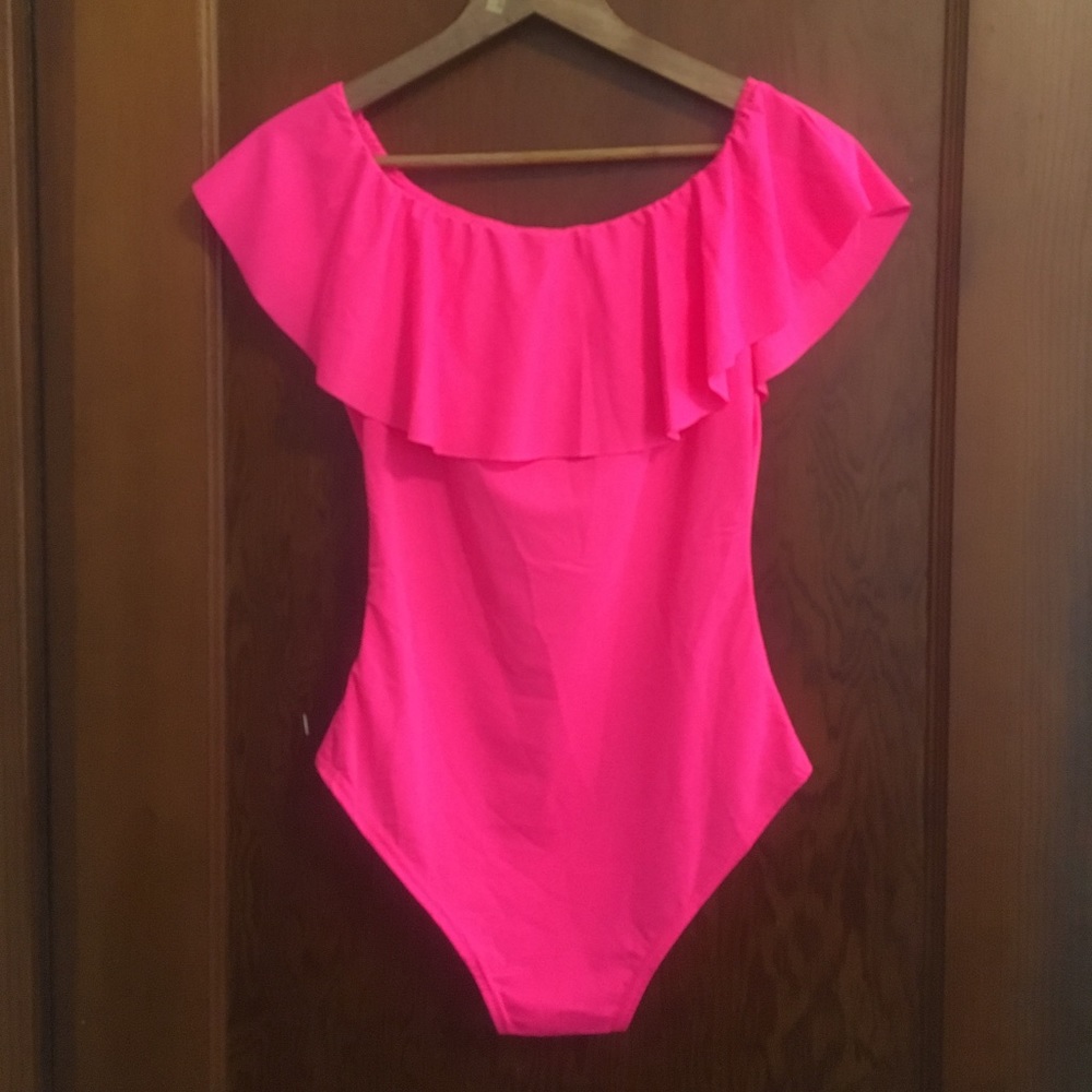 NWOT Hot Pink Off-Shoulder Bodysuit
