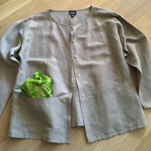 Eileen Fisher linen silk shirt cardigan