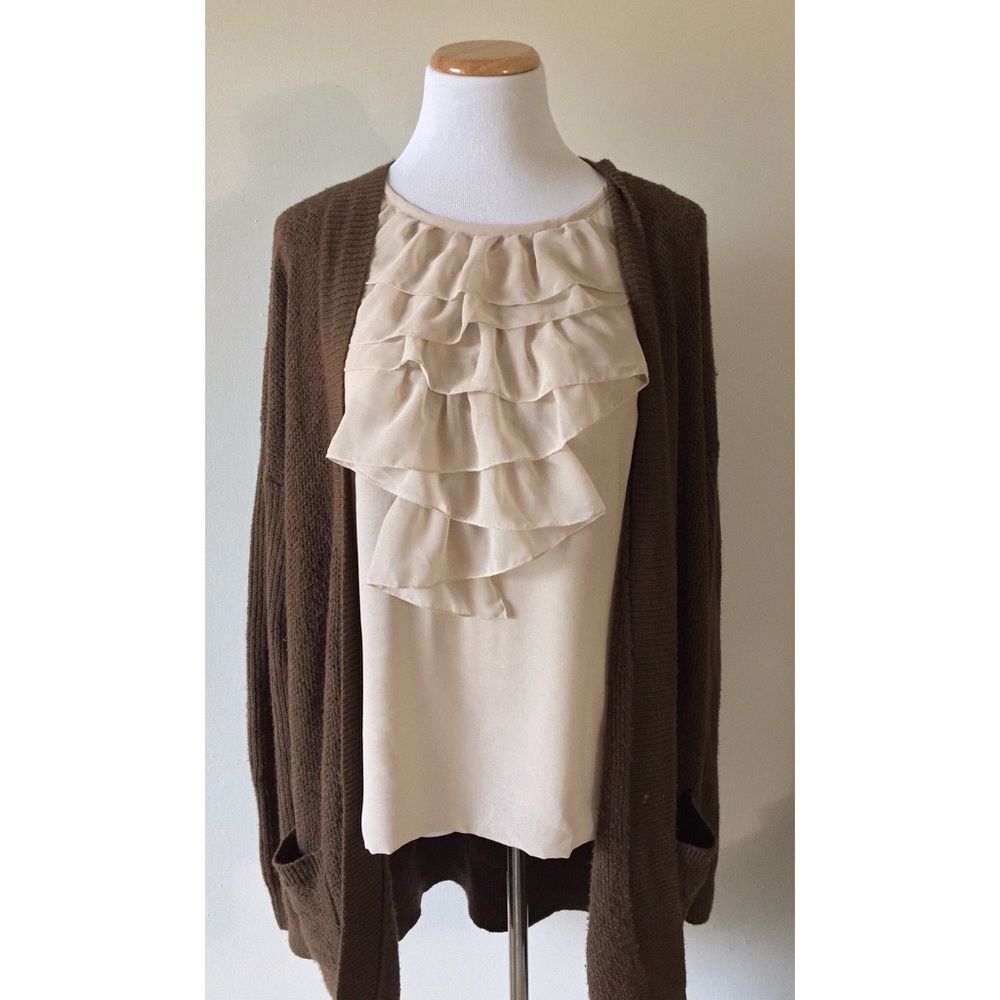 CAbi Blush Cascading Ruffle Blouse