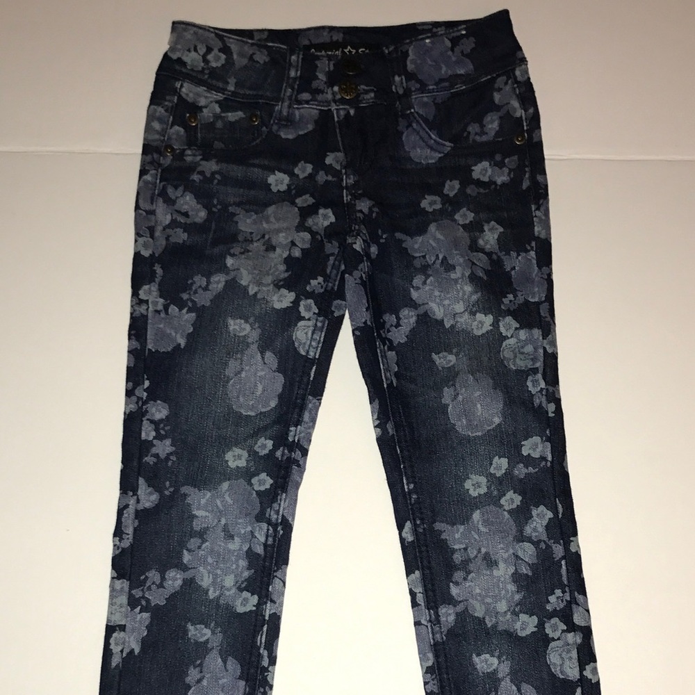 Kids skinny jeans with Floral pattern size 7