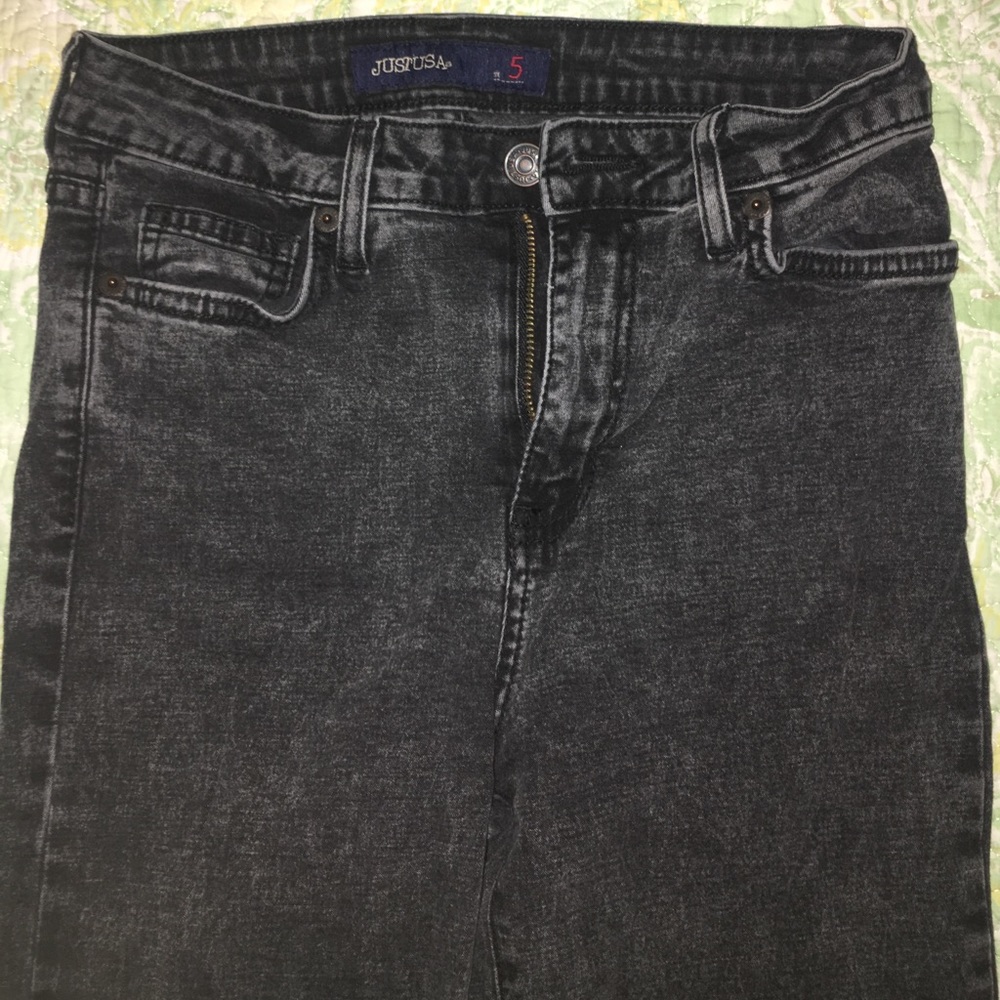 Black high waisted acid wash jeans