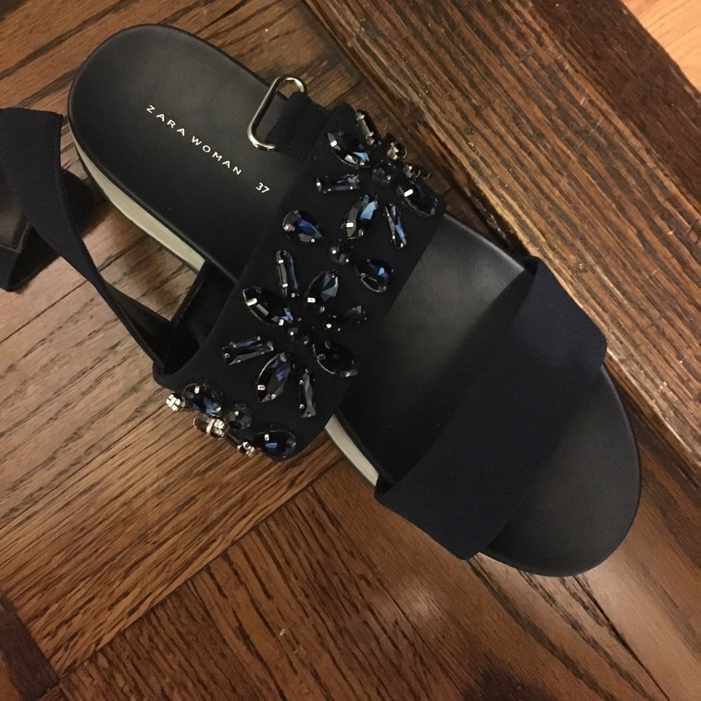 Zara jeweled platform sandals never worn