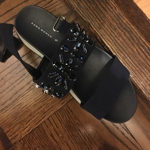 Zara jeweled platform sandals never worn