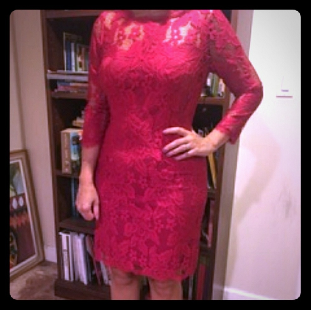 💕Adrianna Papell💕 Red Lace Dress😍New with Tags