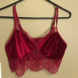 Burgundy Velvet Cami Bralette
