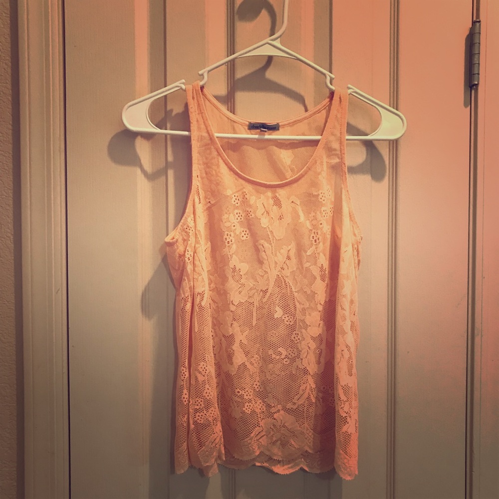 Charlotte Russe medium peach sheer tank!