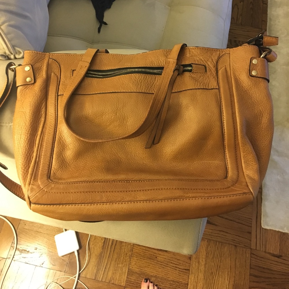 Zara brown leather shoulder bag