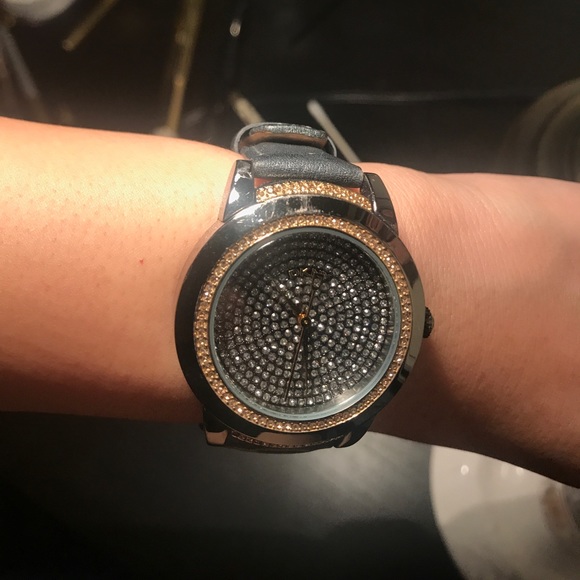 Dark gray embellished DKNY watch - Picture 3 of 8