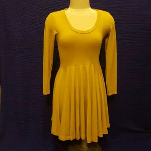 This stretch dress falls right above the knee