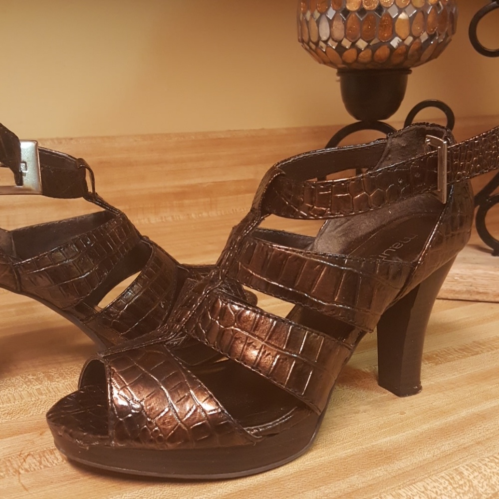 Bronze high heels