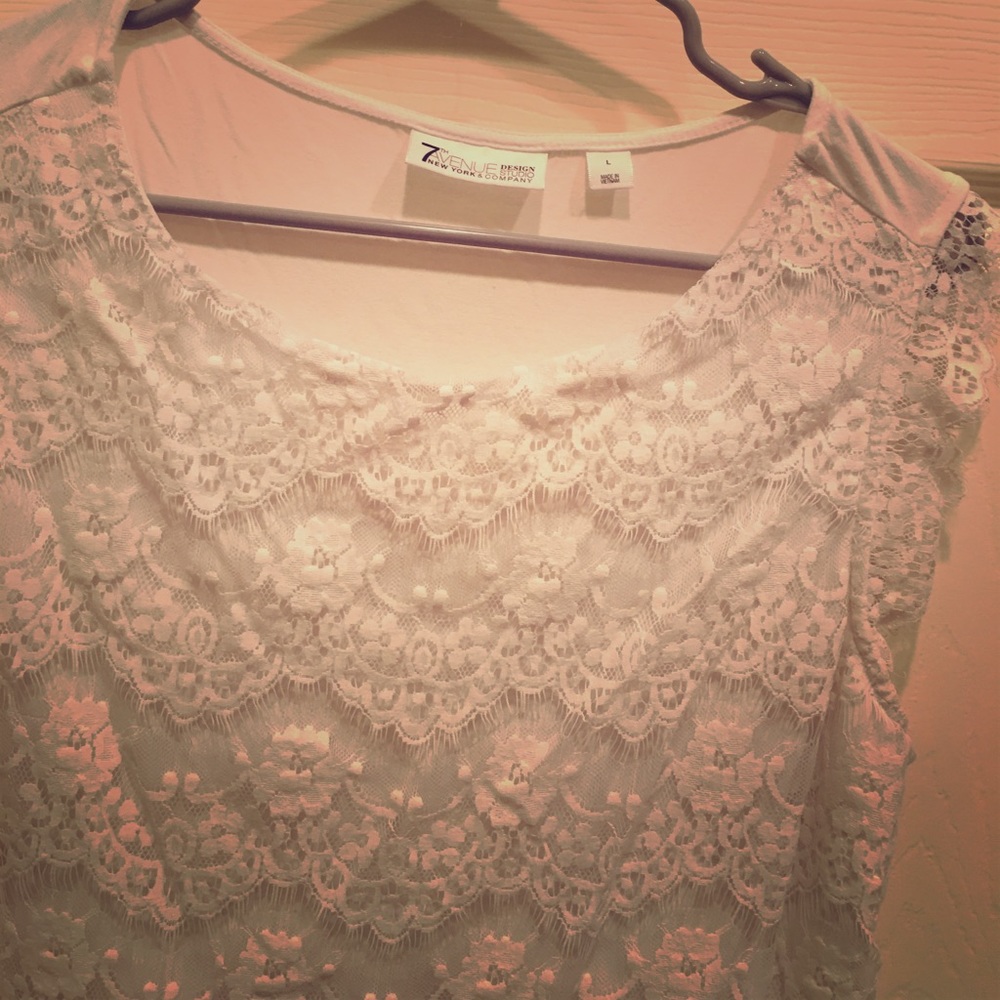 White lace tank