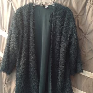 Fuzzy emerald cardigan 🔴