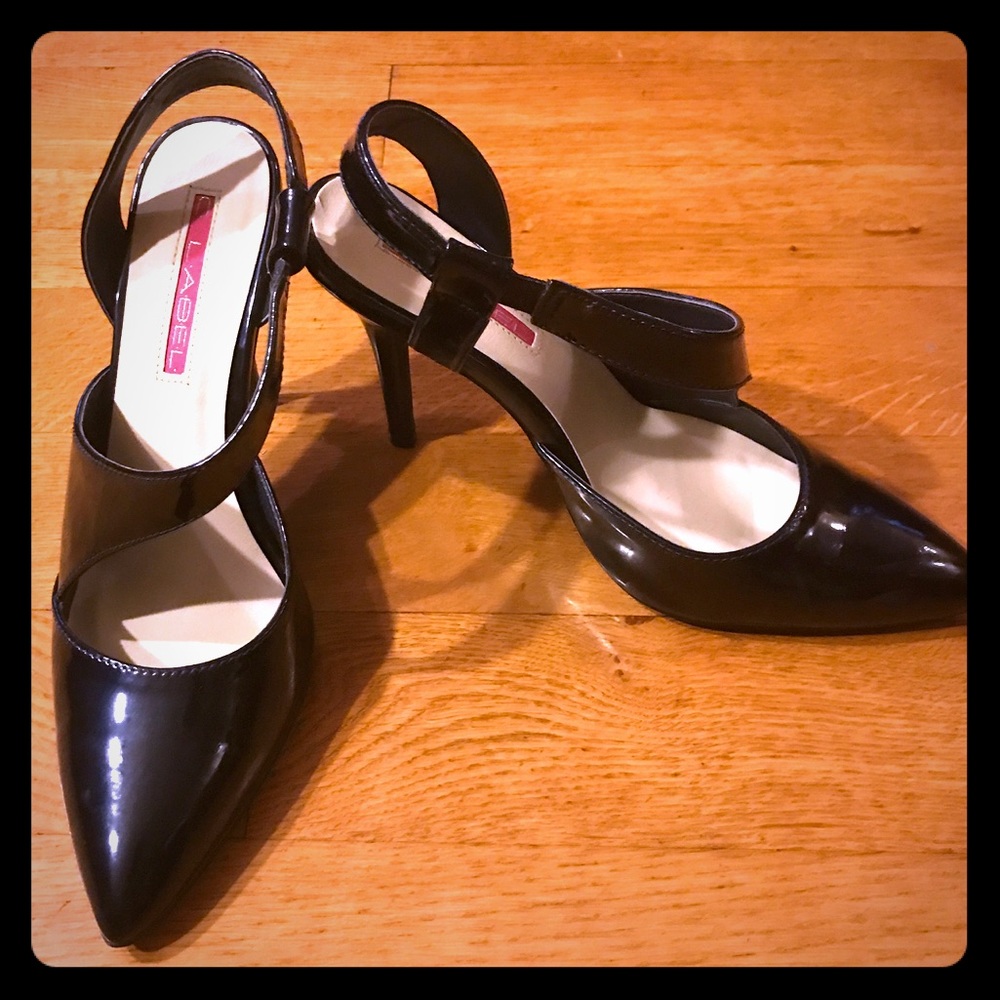 Navy sling back heels