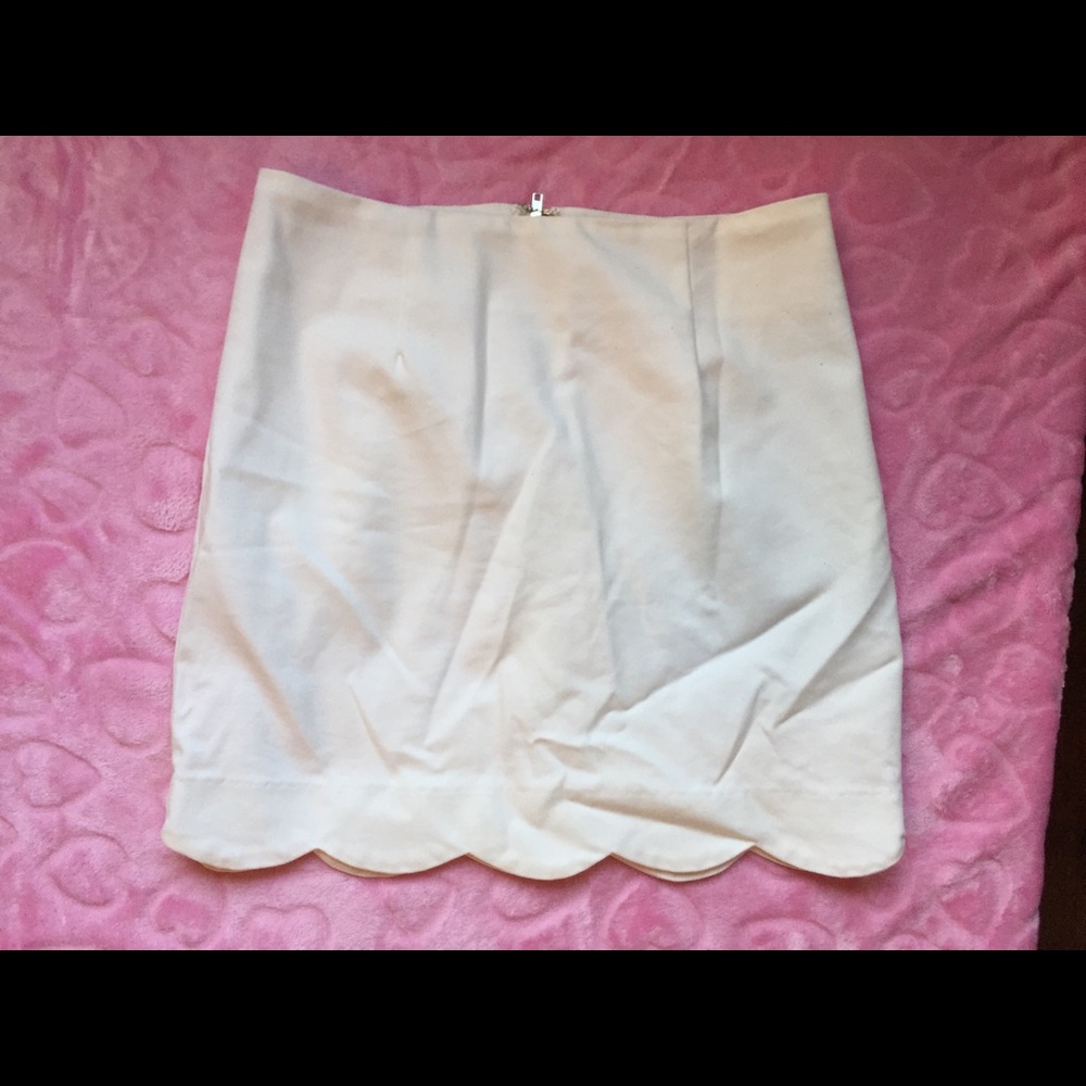 White mini skirt