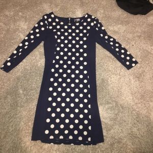 Navy and White Bodycon Dress