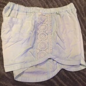 Mossimo light blue shorts w/Lace trim large