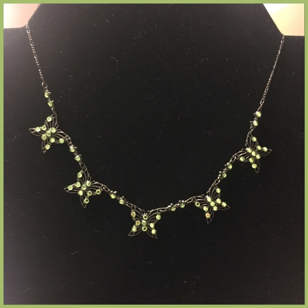 Pretty Green Butterfly Necklace