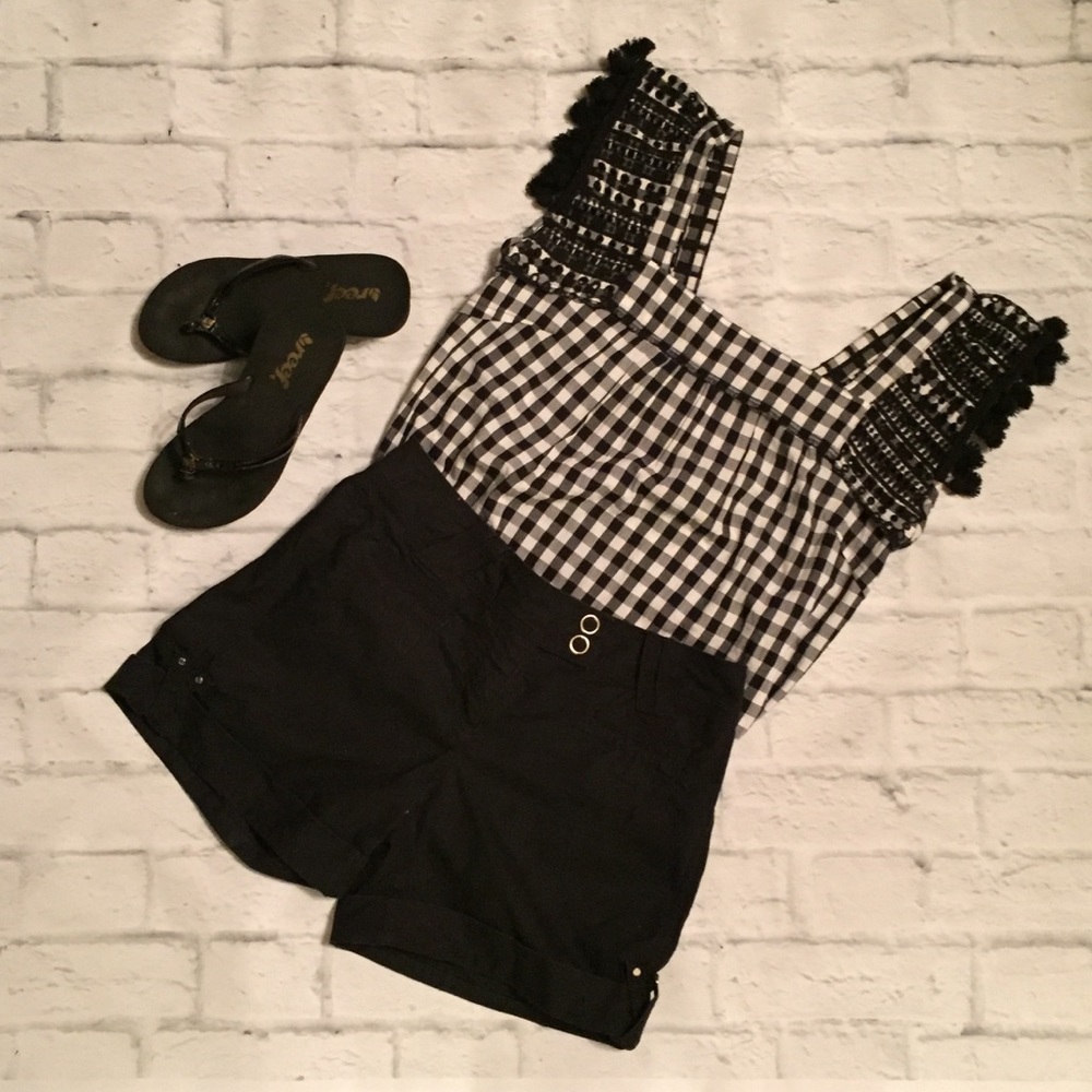 White House Black Market Black Cotton Shorts