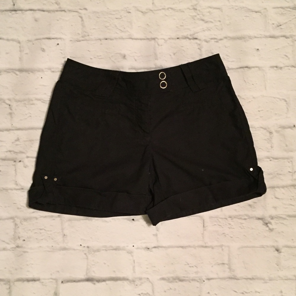White House Black Market Black Cotton Shorts - Picture 2 of 7