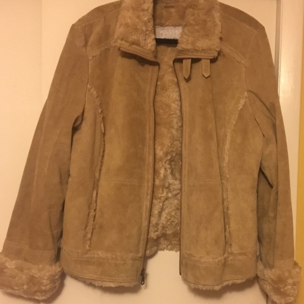 Tan genuine leather coat