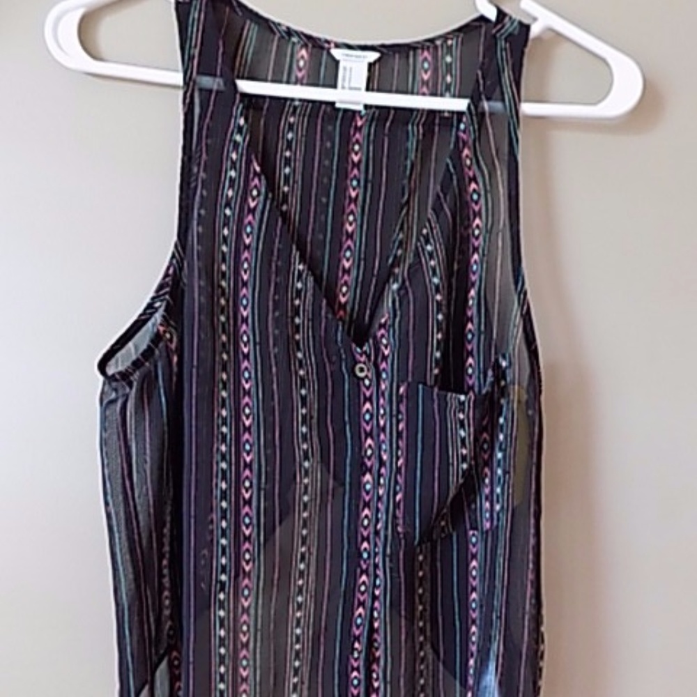 Forever 21 Sheer tank top with button down front