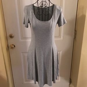 Sexy Gray Short Sleeve Tee-Shirt Dress