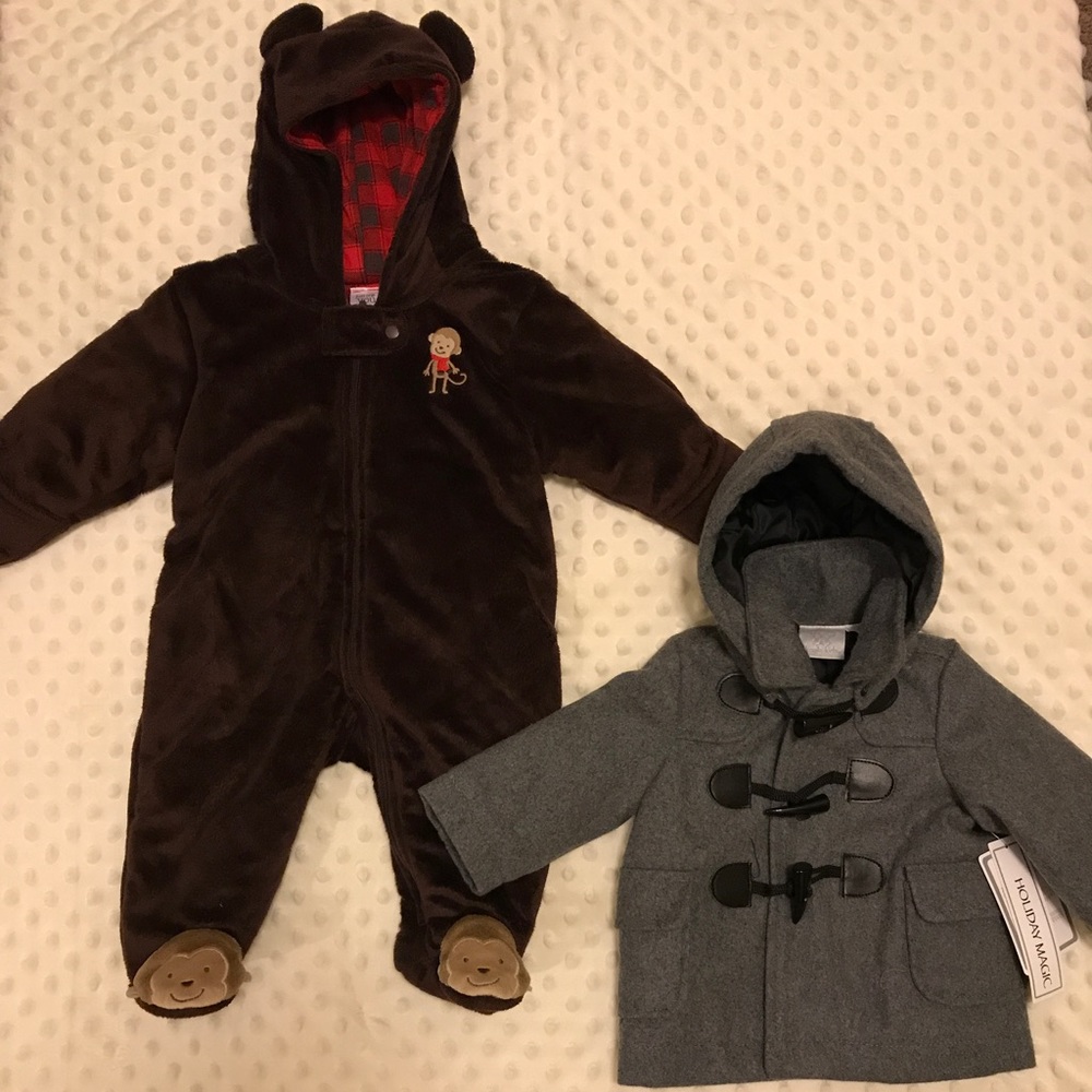 Coat and flannel footed lined sleeper