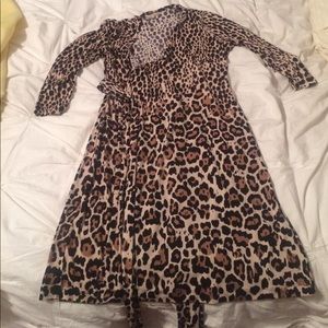 Leopard print wrap dress