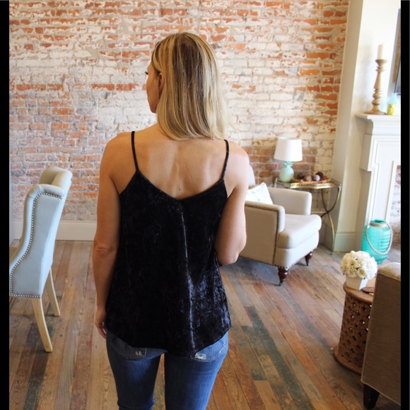 Black velvet cami - Picture 3 of 4
