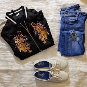 H&M satin bomber jacket