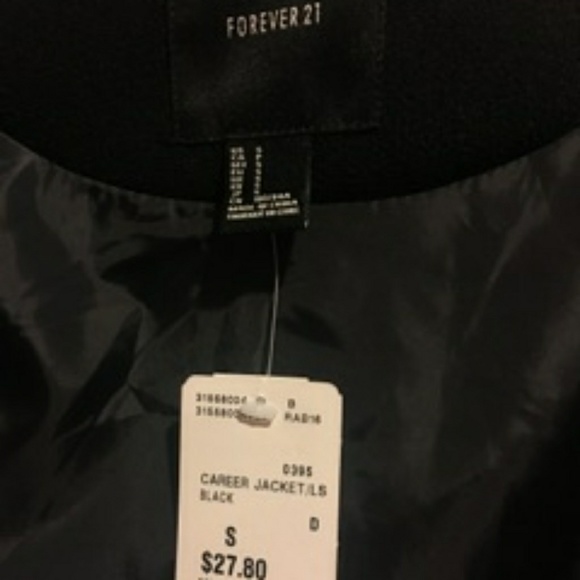 💕Forever 21💕Sleek Black Blazer😍New with Tags💕 - Picture 3 of 3