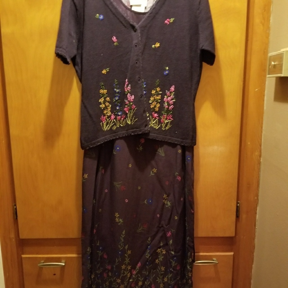 Dress with cardigan