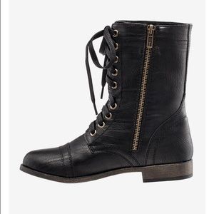 Black combat boots