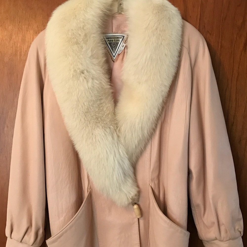 Leather coat.
