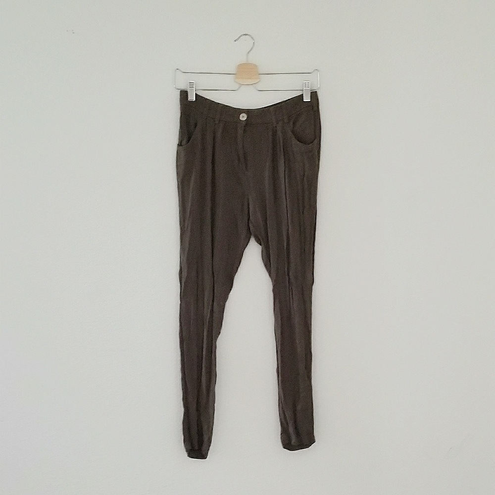 MANGO olive green casual pants - Picture 2 of 3