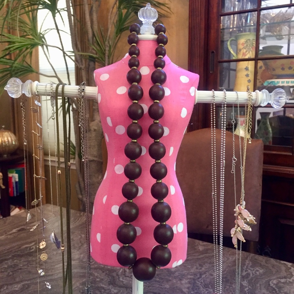 Retro Wood Bead Necklace
