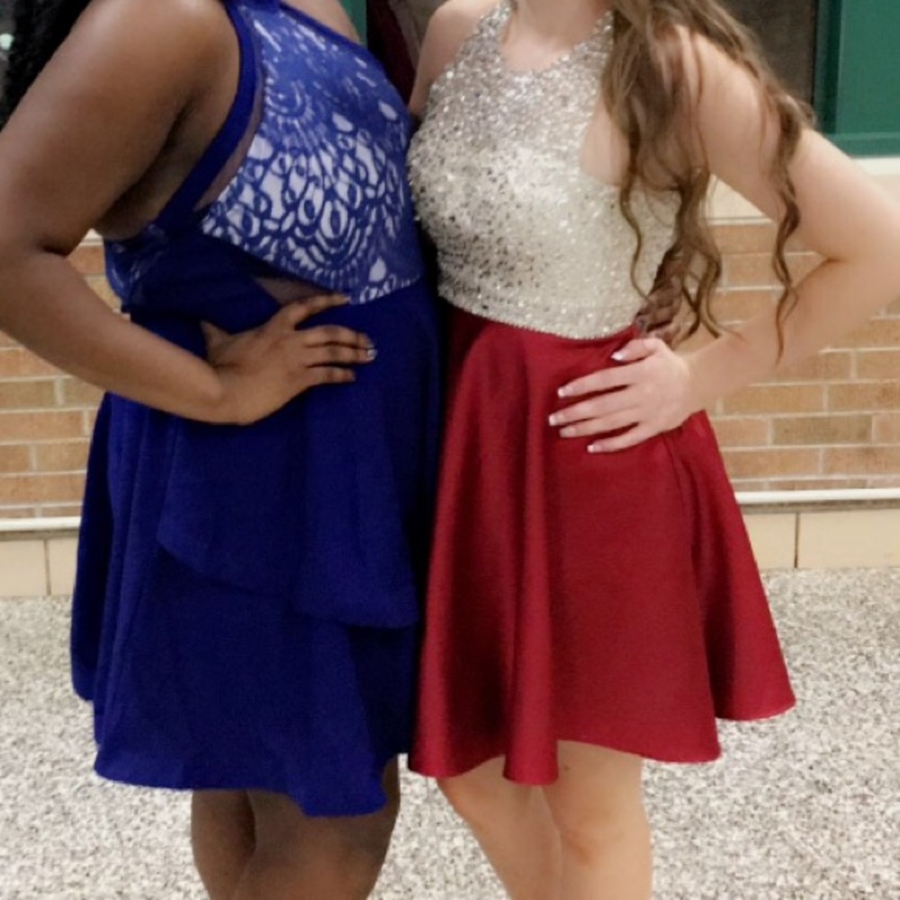 deep red homecoming dress