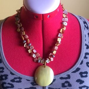 Chunky Nude Toned Beaded Necklace