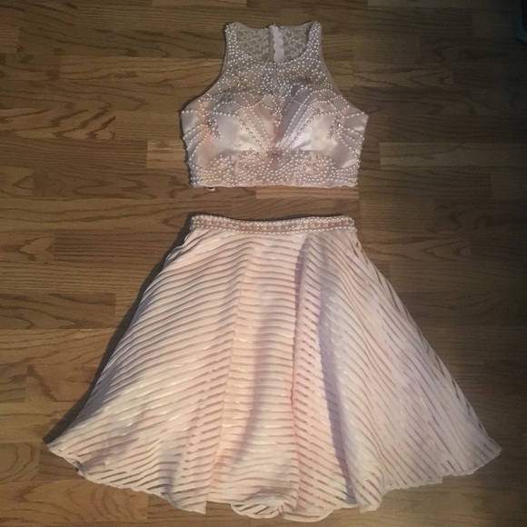 SOLD!! 2 piece beaded prom dress - Picture 2 of 7