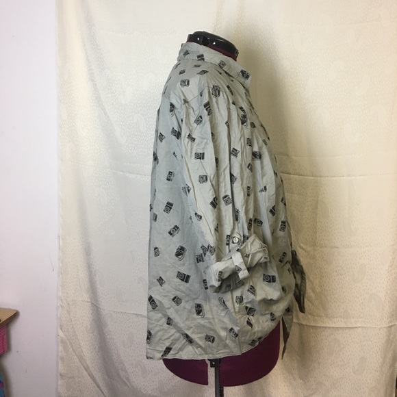 3x camera style & company tied cropped button up - Picture 3 of 6