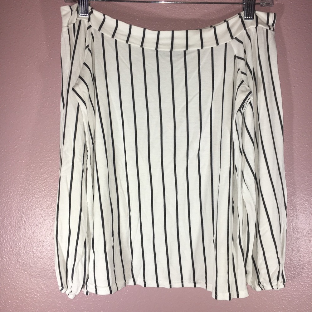 Striped off the shoulder top