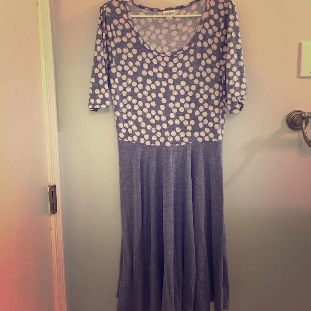 XL Lularoe Nicole dress with polka dot top