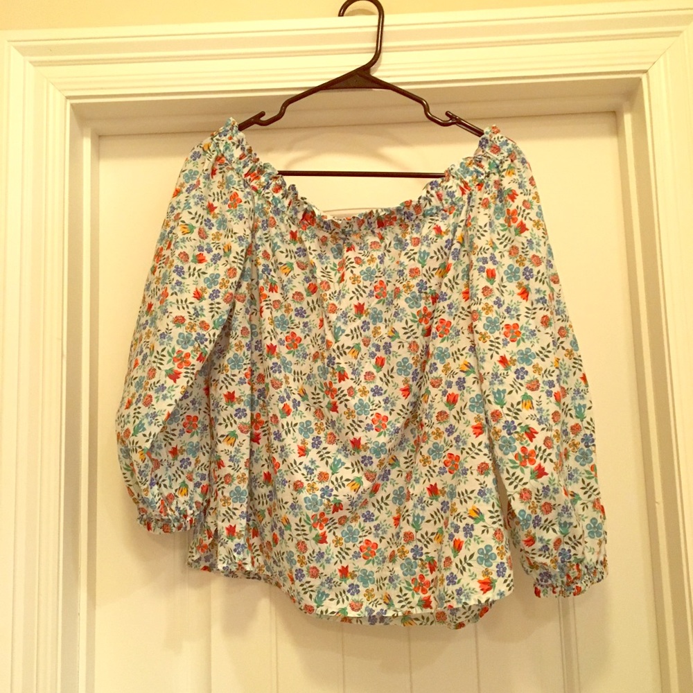 J. Crew Liberty Fabric Off-the-Shoulder Top Sz 6