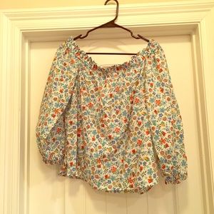 J. Crew Liberty Fabric Off-the-Shoulder Top Sz 6
